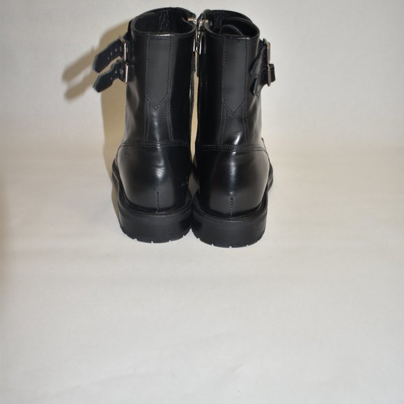 AllSaints Brigade 10 US Leather Lace Up Biker Boots Black Size 40 EU - Picture 7 of 10